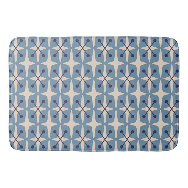 Mid Century Modern Starburst Pattern Bath Mat (Front)