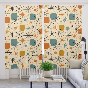 Mid Century Modern Starburst Pattern Blackout Curtains