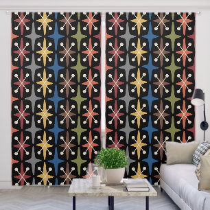 Mid Century Modern Starburst Pattern Blackout Curtains