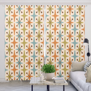 Mid Century Modern Starburst Pattern Blackout Curtains