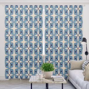 Mid Century Modern Starburst Pattern Blackout Curtains