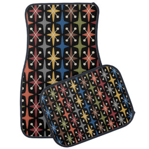 Mid Century Modern Starburst Pattern Car Floor Mat