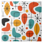 Mid Century Modern Starburst Pattern Ceramic Tile<br><div class="desc">Colorful Mid Century Modern Atomic Age Starburst Googie Pattern.</div>