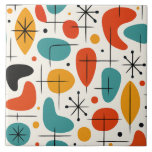 Mid Century Modern Starburst Pattern Ceramic Tile