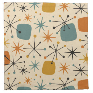 Mid Century Modern Starburst Pattern Cloth Napkin