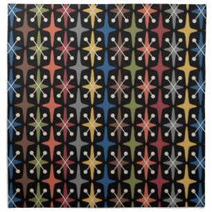 Mid Century Modern Starburst Pattern Cloth Napkin