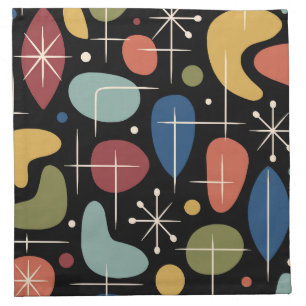 Mid Century Modern Starburst Pattern Cloth Napkin