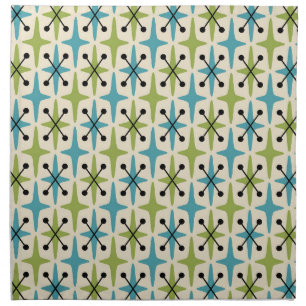 Mid Century Modern Starburst Pattern Cloth Napkin