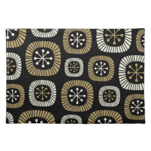 Mid Century Modern Starburst Pattern Cloth Placemat