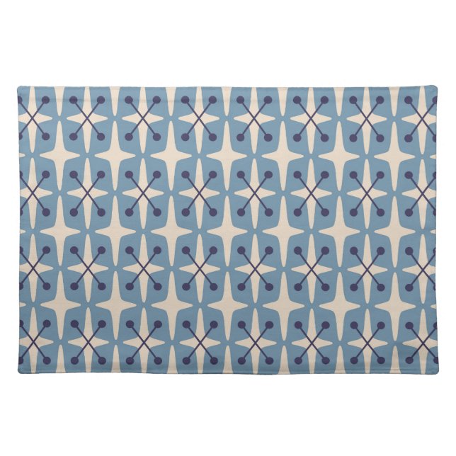 Mid Century Modern Starburst Pattern Cloth Placemat (Front)