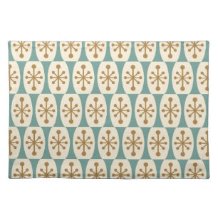 Mid Century Modern Starburst Pattern Cloth Placemat