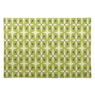 Mid Century Modern Starburst Pattern Cloth Placemat