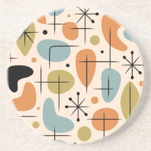 Mid Century Modern Starburst Pattern Coaster