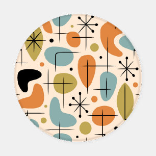 Mid Century Modern Starburst Pattern Coaster Set