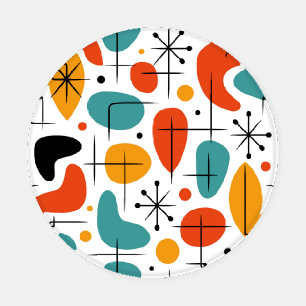 Mid Century Modern Starburst Pattern Coaster Set