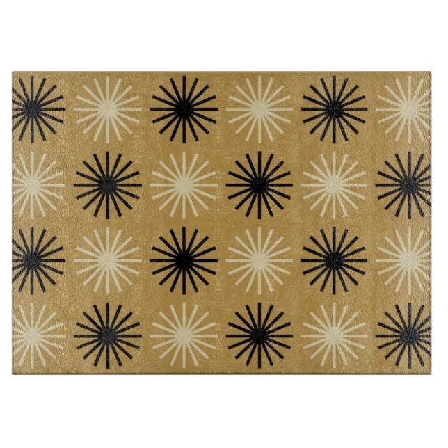 Mid Century Modern Starburst Pattern Cutting Board (Front)