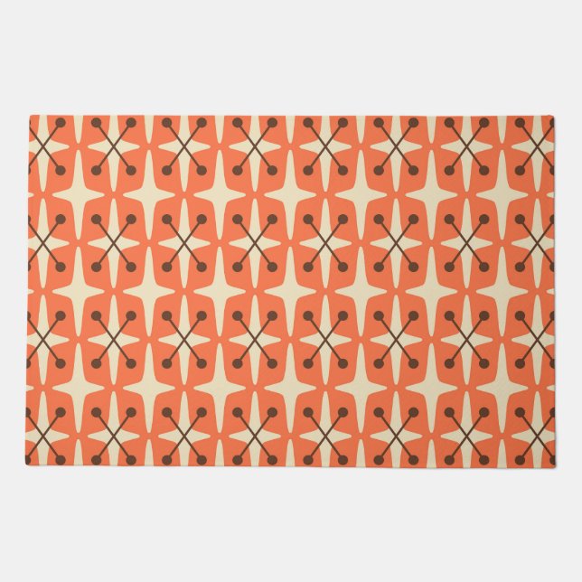 Mid Century Modern Starburst Pattern Doormat (Front)