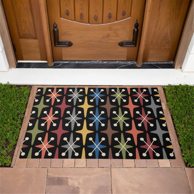 Mid Century Modern Starburst Pattern Doormat (Outdoor)