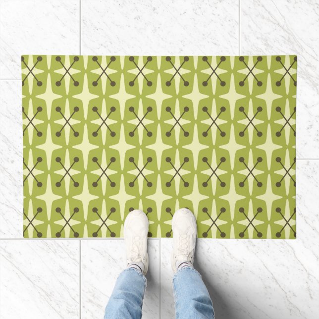 Mid Century Modern Starburst Pattern Doormat (Indoor)