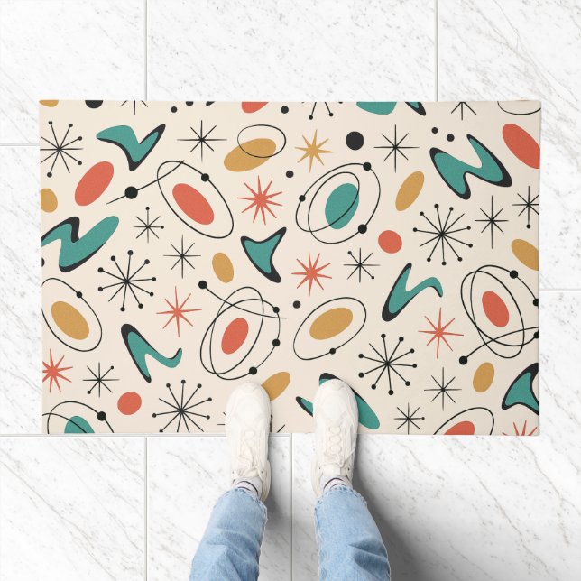 Mid Century Modern Starburst Pattern Doormat (Indoor)