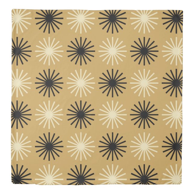 Mid Century Modern Starburst Pattern Duvet Cover (Front)