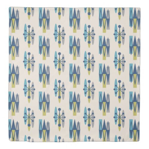 Mid Century Modern Starburst Pattern Duvet Cover