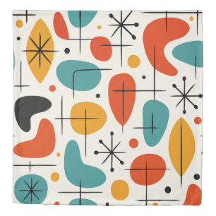 Mid Century Modern Starburst Pattern Duvet Cover