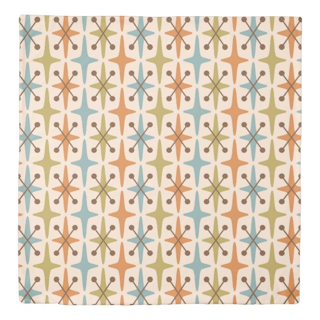 Mid Century Modern Starburst Pattern Duvet Cover (Front)