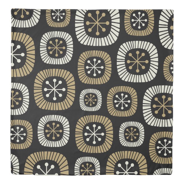 Mid Century Modern Starburst Pattern Duvet Cover (Front)