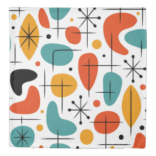 Mid Century Modern Starburst Pattern Duvet Cover