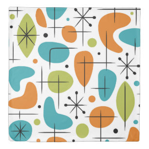 Mid Century Modern Starburst Pattern Duvet Cover