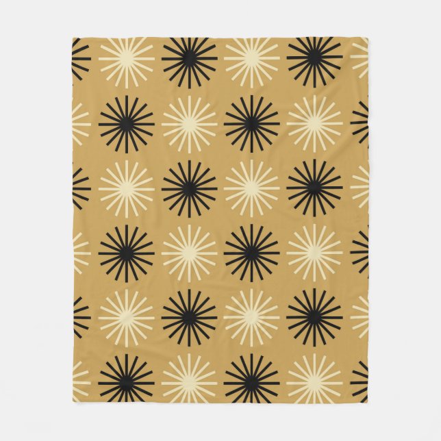 Mid Century Modern Starburst Pattern Fleece Blanket (Front)