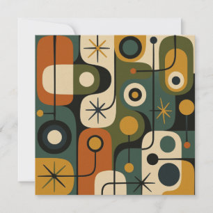 Mid Century Modern Starburst Pattern Invitation