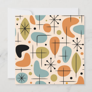 Mid Century Modern Starburst Pattern Invitation