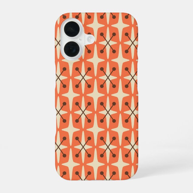 Mid Century Modern Starburst Pattern Iphone Case (Back)
