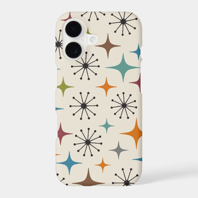 Mid Century Modern Starburst Pattern iPhone Case (Back)