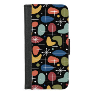 Mid Century Modern Starburst Pattern iPhone 8/7 Wallet Case