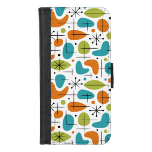 Mid Century Modern Starburst Pattern iPhone 8/7 Wallet Case