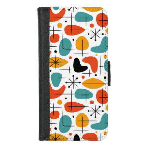 Mid Century Modern Starburst Pattern iPhone 8/7 Wallet Case