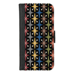 Mid Century Modern Starburst Pattern iPhone 8/7 Wallet Case