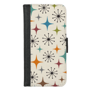 Mid Century Modern Starburst Pattern iPhone 8/7 Wallet Case
