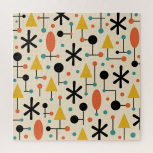 Mid Century Modern Starburst Pattern Jigsaw Puzzle