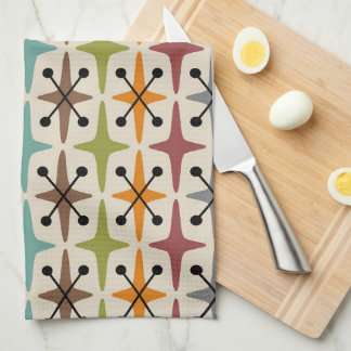 Mid Century Modern Starburst Pattern Kitchen Towel