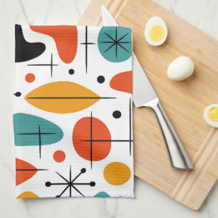 Mid Century Modern Starburst Pattern Kitchen Towel
