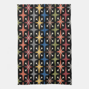 Mid Century Modern Starburst Pattern Kitchen Towel