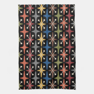 Mid Century Modern Starburst Pattern Kitchen Towel