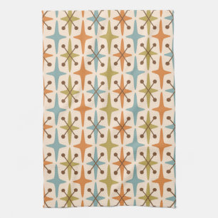 Mid-Century Modern Starburst Pattern Kitchen Towel