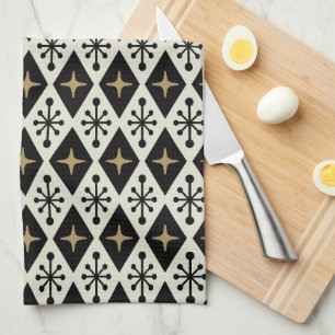 Mid-Century Modern Starburst Pattern Kitchen Towel