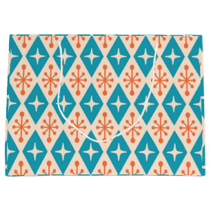 Mid-Century Modern Starburst Pattern Large Gift Bag
