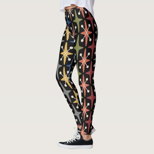 Mid Century Modern Starburst Pattern Leggings (Left)